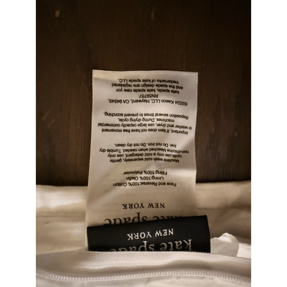 1 Kate Spade New York Noel White Marshmallow King Sham 20x36 Quilted      !Read! - Picture 8 of 12